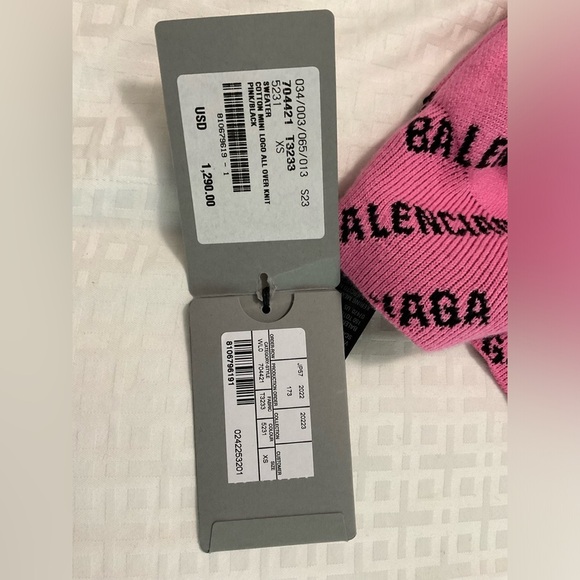 Balenciaga xs Women's All Over Logo Sweater Wool Blend - Picture 7 of 7